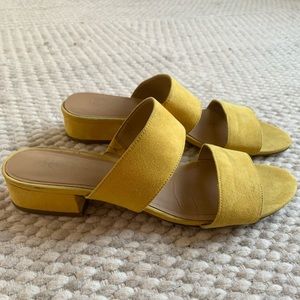 Franco Sarto Silas Suede Yellow Slide Sandals 9M